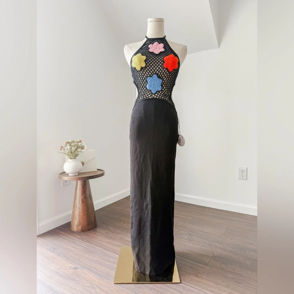 Staud Jacqueline Flower Mesh Column Dress - Picture 4 of 11